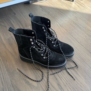 Marc Fischer Izzie Black Suede Lace-Up Boots